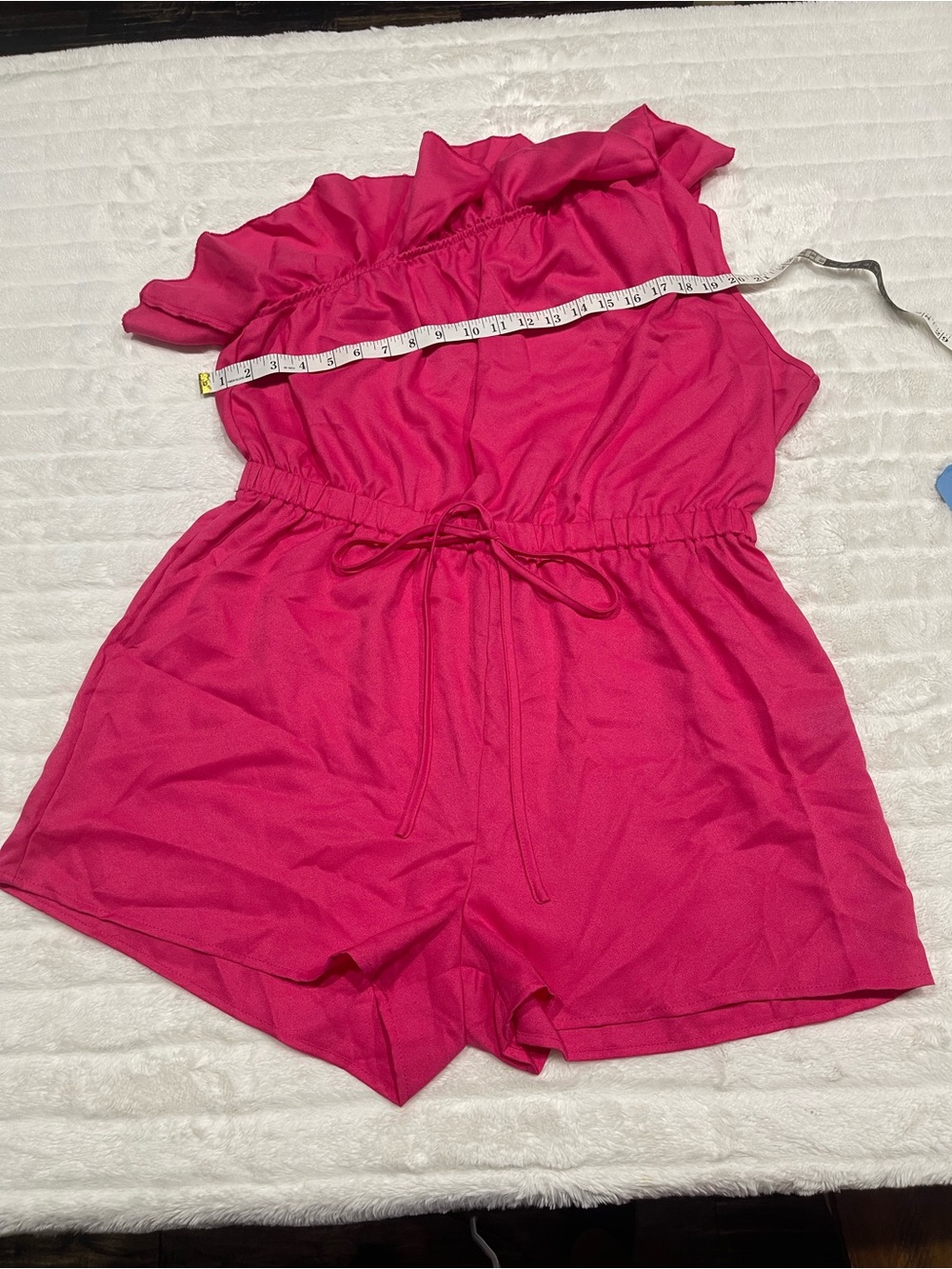 Girls' Bright Pink Ruffle Romper - Shein
